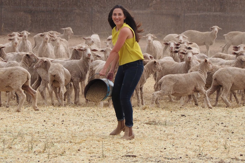 Hannah Wandel on her family farm at Blyth in SA