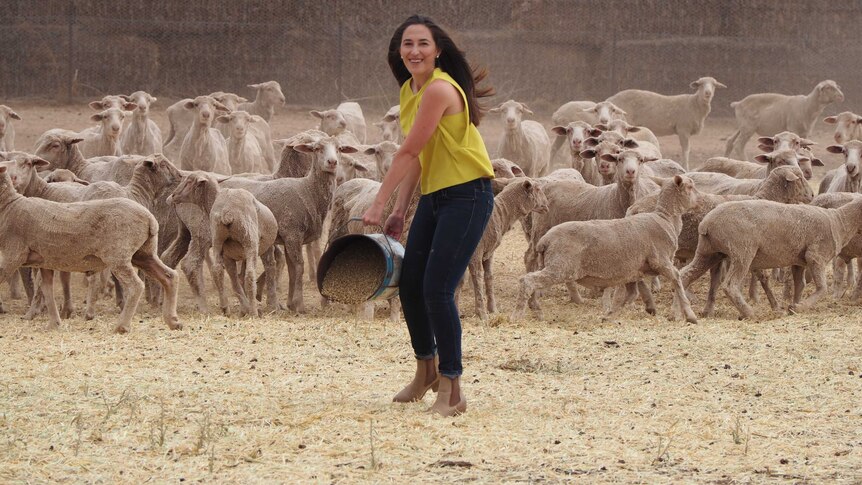 Hannah Wandel on her family farm at Blyth in SA