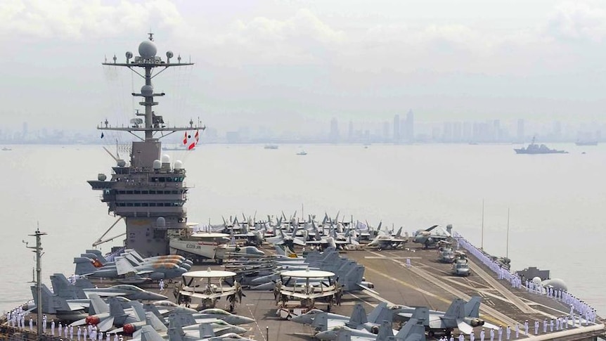 Show of strength: the aircraft carrier USS George Washington