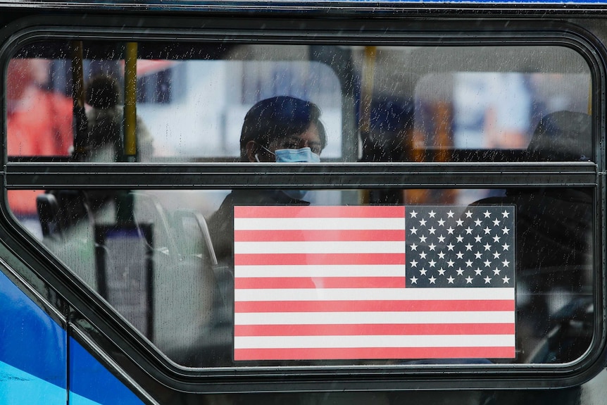 Bus driver in New York amid coronavirus pandemic