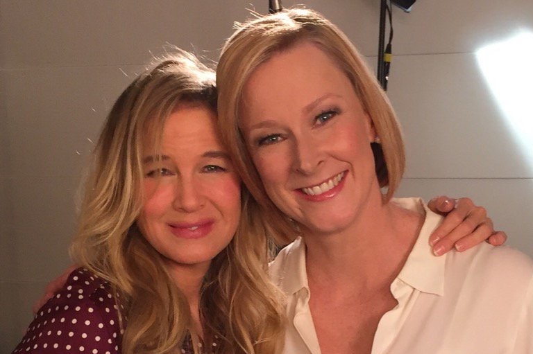 Leigh Sales with Renee Zellweger.