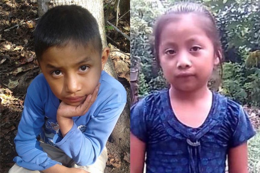 A composite image of Felipe Gomez Alonzo, 8, and Jakelin Caal, 7, who died in US custody.