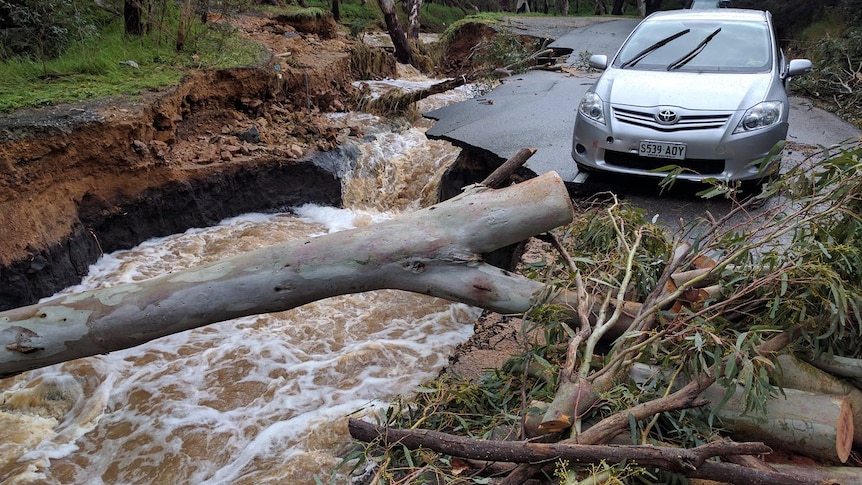 Flood damage on Montacute Road