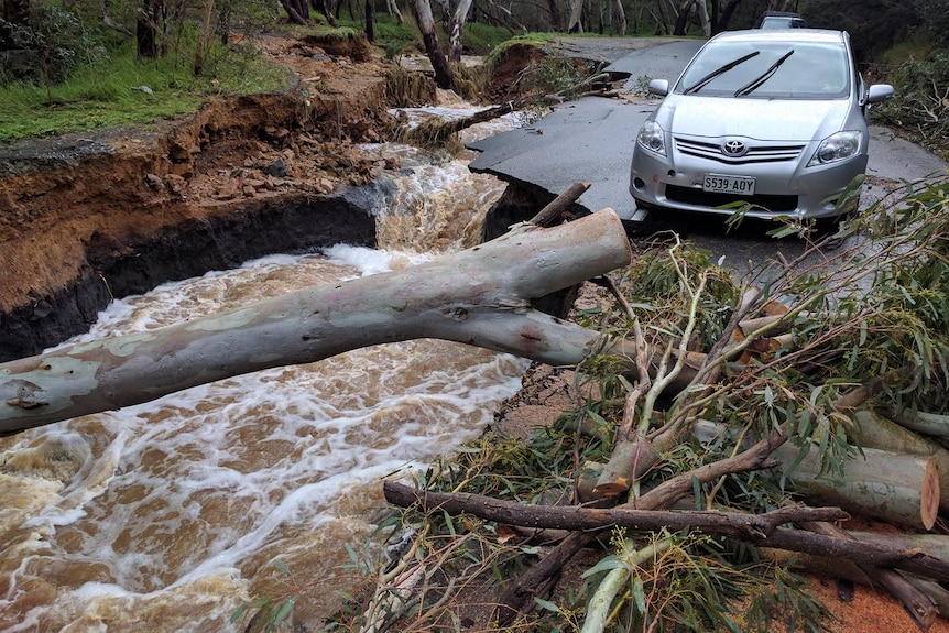 Flood damage on Montacute Road