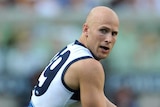 Gary Ablett playing for Geelong against Hawthorn at the MCG in April 2010.