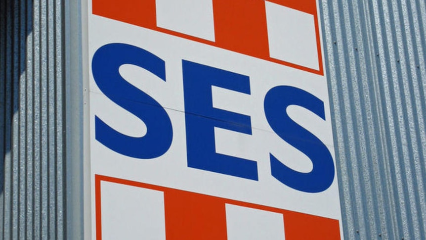 A State Emergency Service sign on a shed in Victoria.