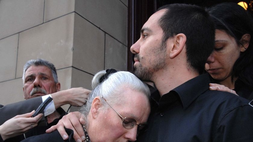 The family of Mersina Halvagis outside court (file photo)