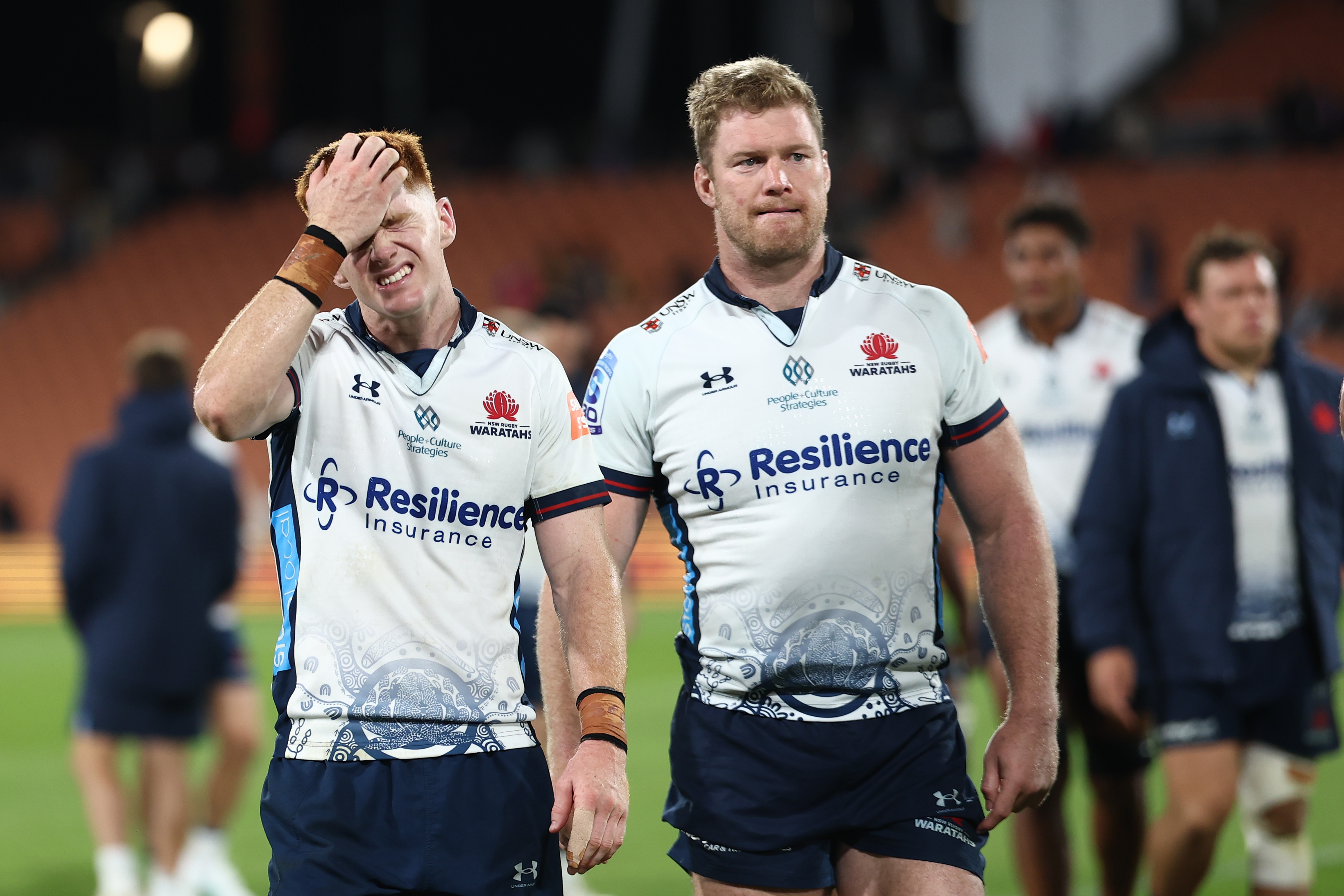 Sid Harvey reage depois que os Waratahs perderam para os Chiefs em Hamilton.