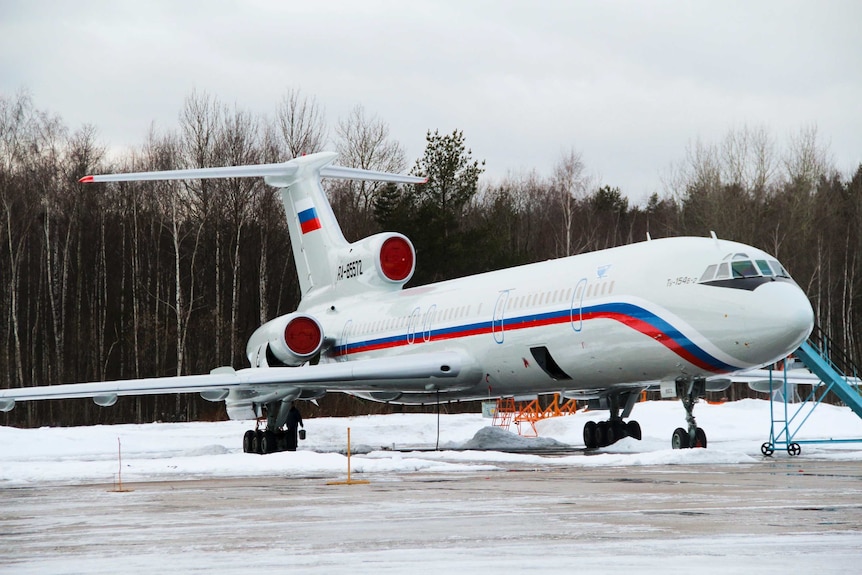 Tu-154 plane at military airport near Moscow