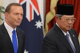 Tony Abbott  and Susilo Bambang Yudhoyono at the presidential palace in Jakarta in September last year.