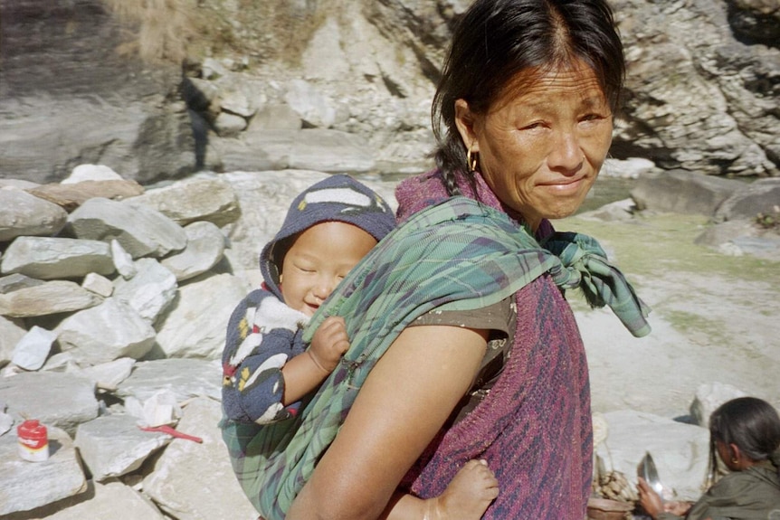 A mother and her baby in Nepal.