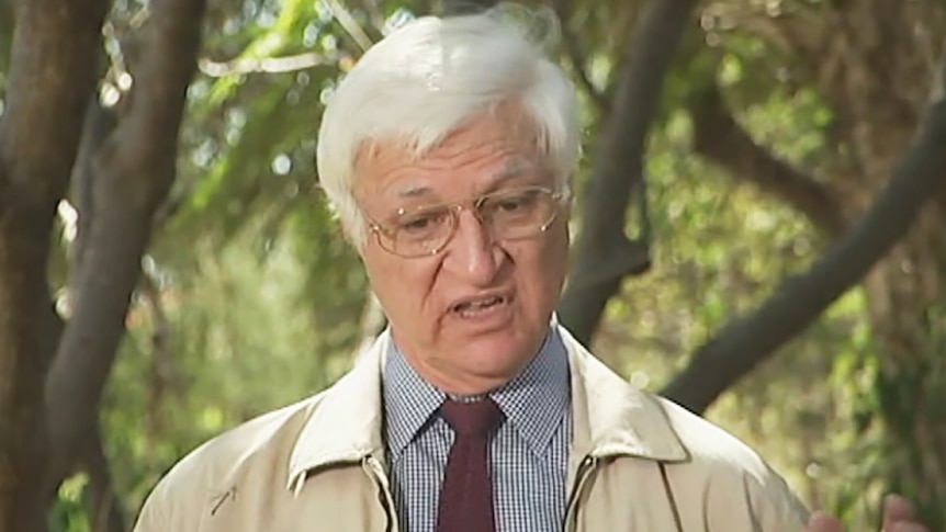 Bob Katter speaking to the media outside his home in Charters Towers