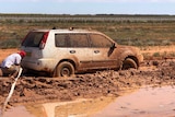 Bogged car about to get towed in outback New South Wales