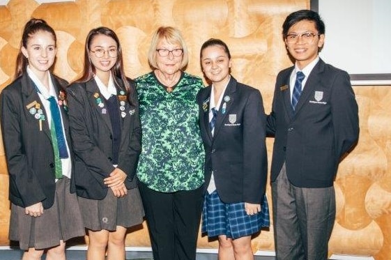 Veteran Gold Coast Councillor Dawn Crichlow with Junior City Council