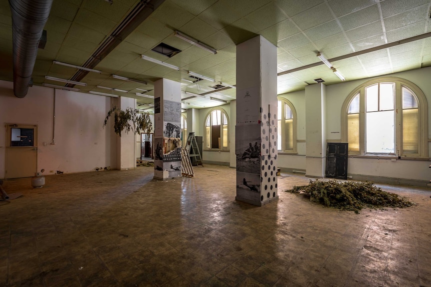 The interior of the Darling Building in Adelaide on Franklin Street before it was renovated