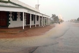 Water laps at the Birdsville Pub in the far west Queensland town after torrential rain
