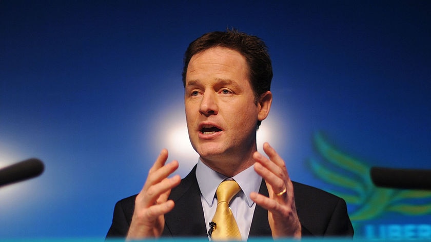 British Liberal Democrat leader Nick Clegg
