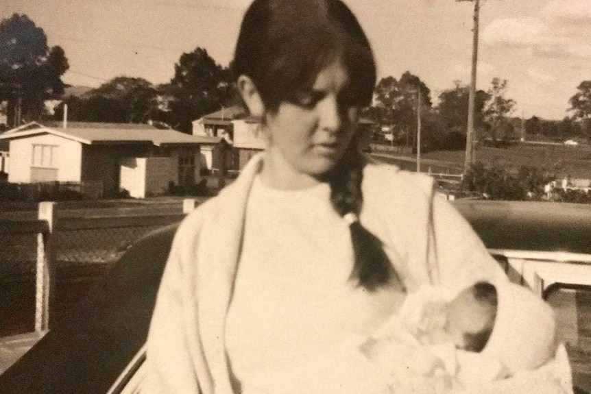 Lorelle Palaszczuk holding baby Annastacia Palaszczuk at home in Oxley.