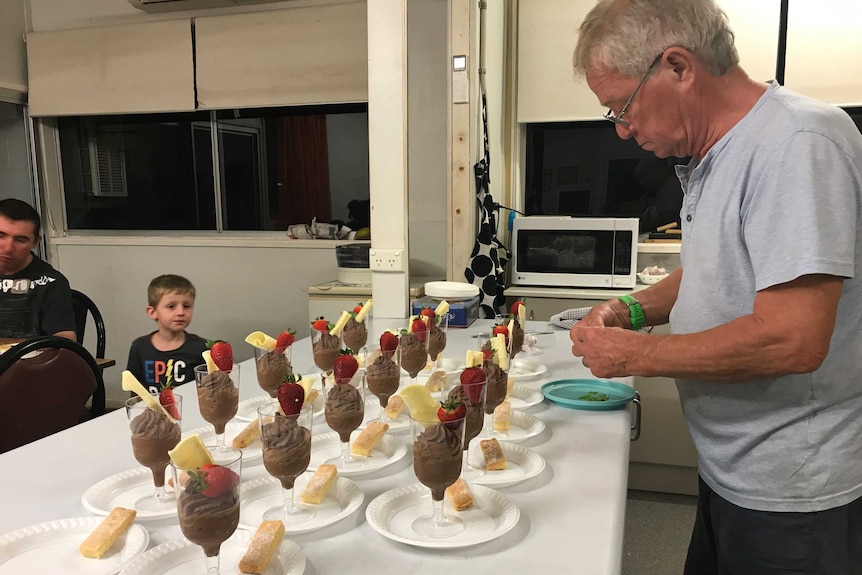 Jens Steffen prepares dessert on Abingdon Downs station.