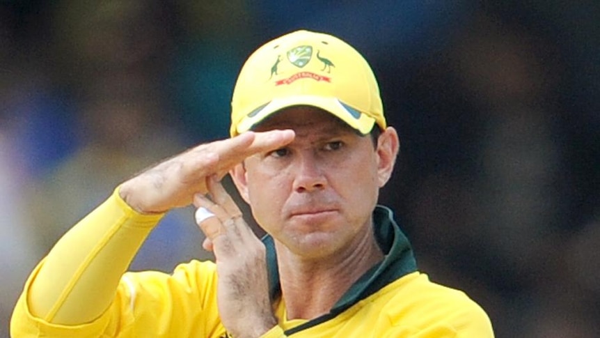 ICC rejection ... Ricky Ponting asks for an umpiring review during the 2011 World Cup