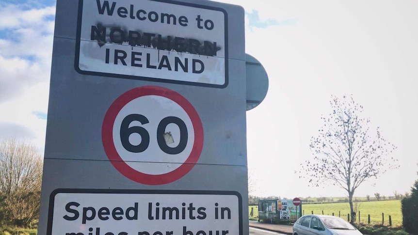 An Irish border sign.