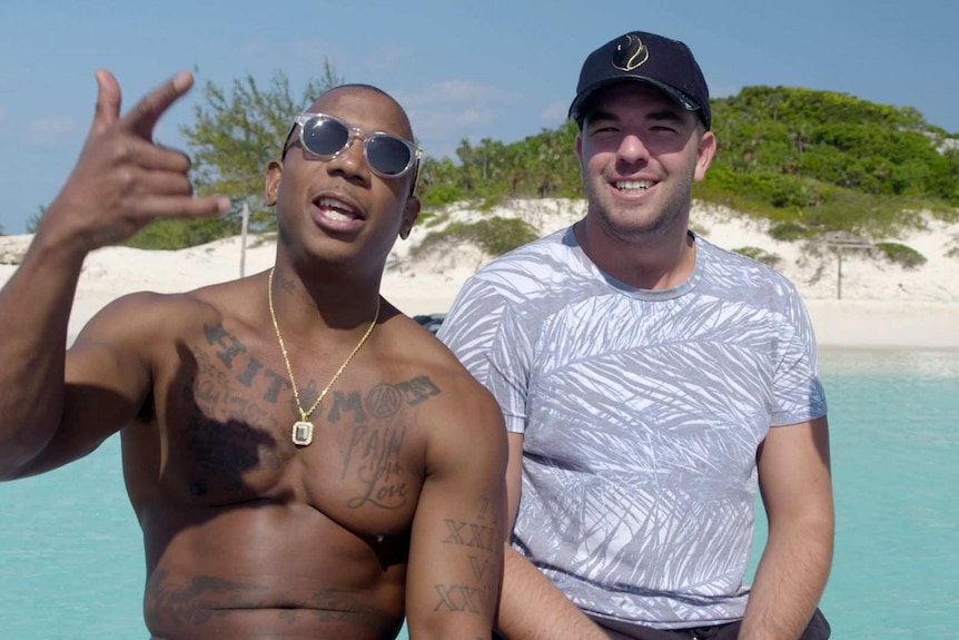 Ja Rule and Billy McFarland promote Fyre Festival in the Bahamas.
