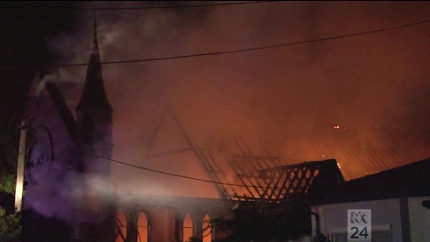 Historic Sydney church on fire