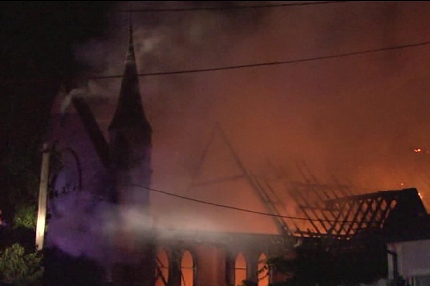Historic Sydney church on fire