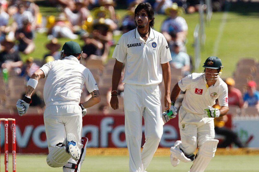 Sharma watches on as Clarke, Ponting carry on