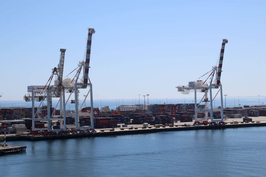 The Fremantle Port including harbour and container facilities.