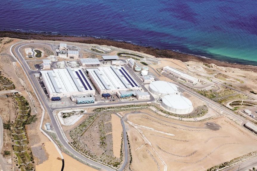 Aerial shot of Adelaide's water desalination plant