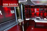 CNN Turk studio empty.