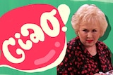 Marie from Everybody Loves Raymond with a speech bubble saying "Ciao!" in story about learning a language during coronavirus.