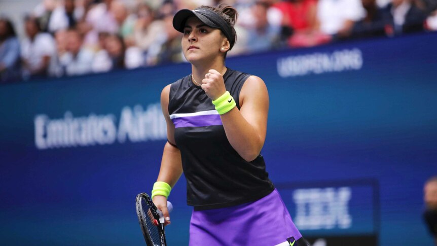 Bianca Andreescu clenches her fist