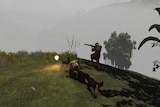 Kokoda VR screenshot showing two soldiers firing guns.