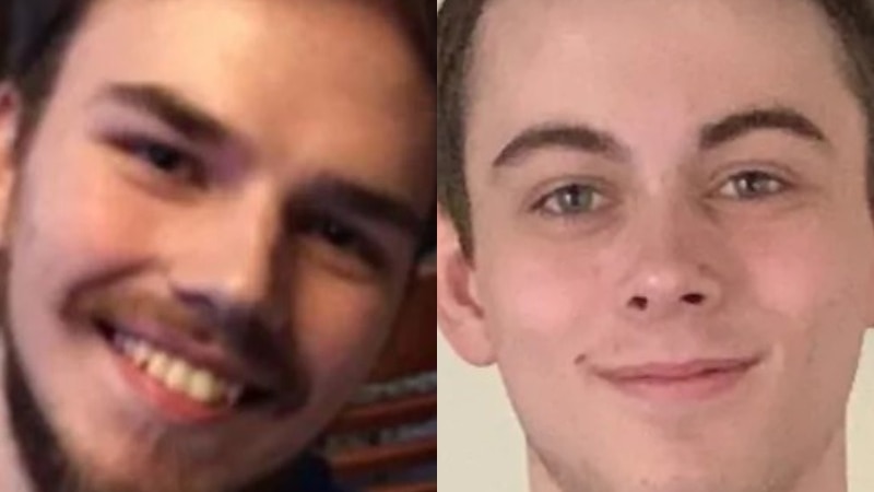A composite image of two young men