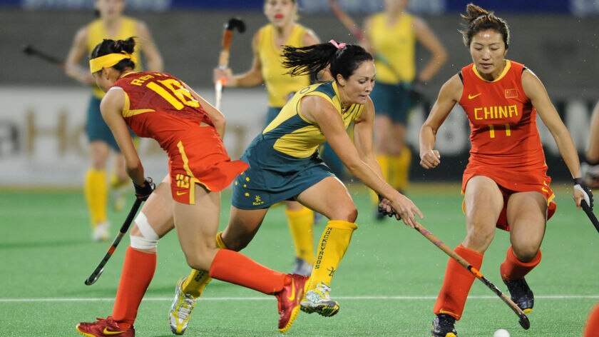 Hope Munro from the Hockeyroos against China in Champions Trophy