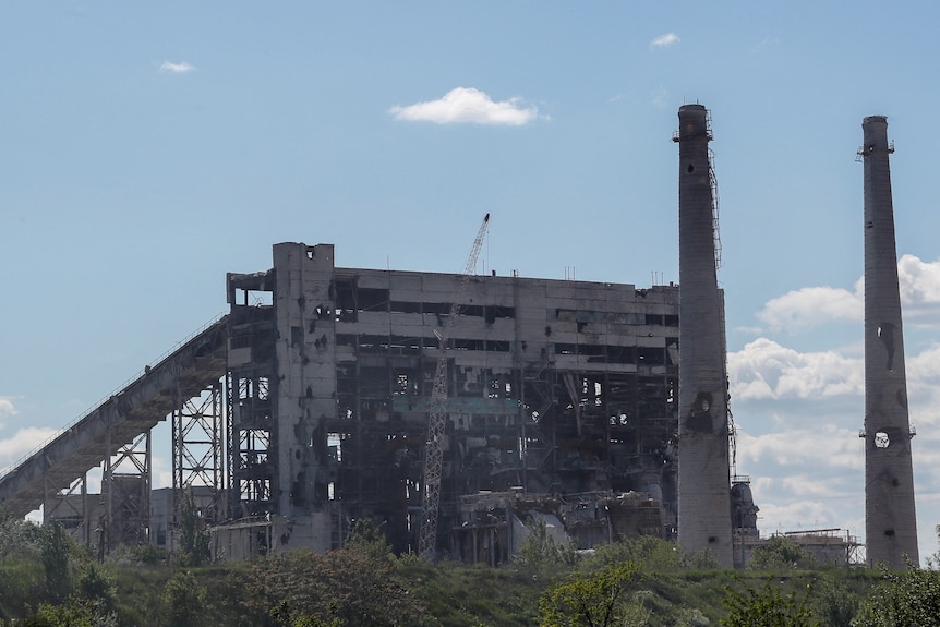 Exterior of steel mill.