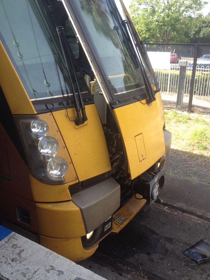 Damage to front of train