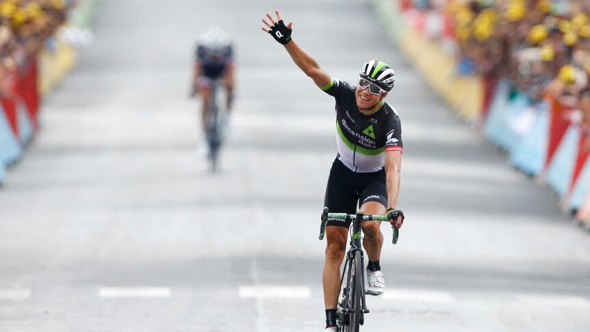 Edvald Boasson Hagen celebrates win on 19th stage of Tour de France