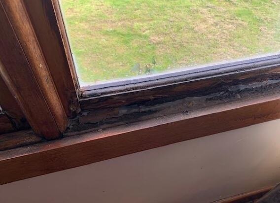 Rotted window sills.