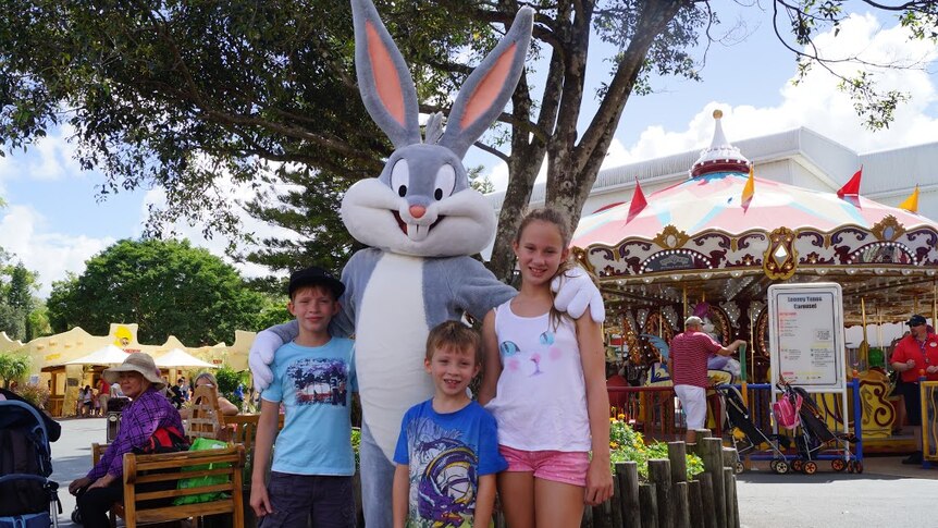 Sydney's White family with Bugs Bunny