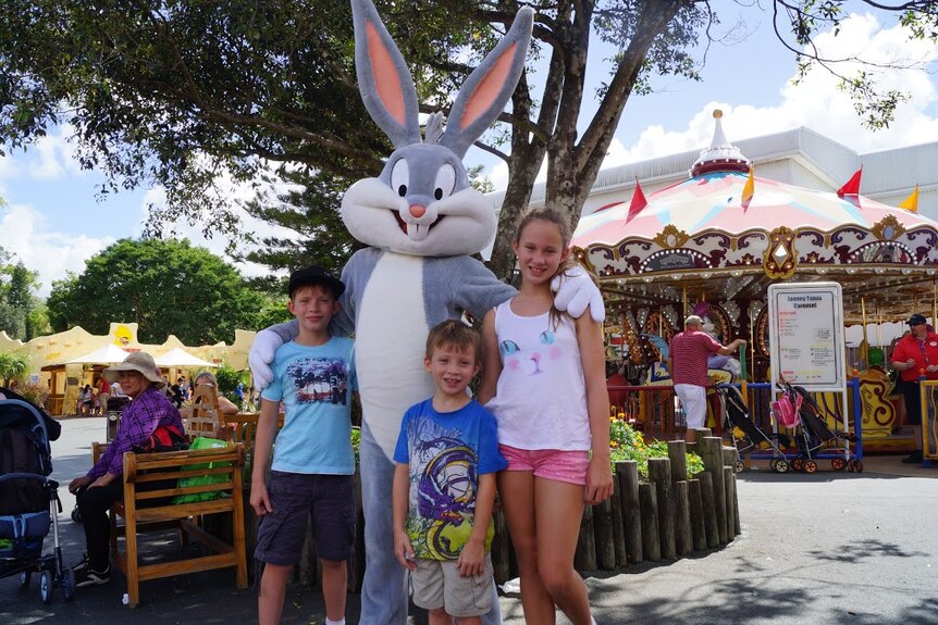Sydney's White family with Bugs Bunny