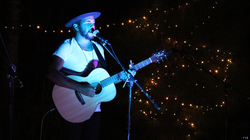 Black Indie plays house show in a Toowoomba backyard