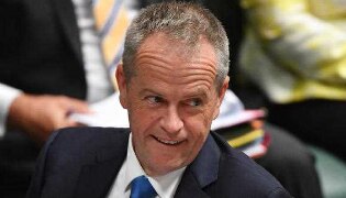 Opposition Leader Bill Shorten sits in Federal Parliament.