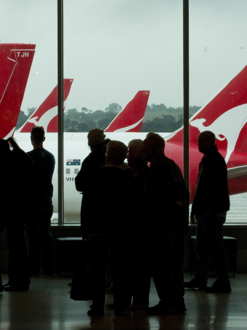 Qantas Aircraft parked in their bays (AAP: David Crosling)