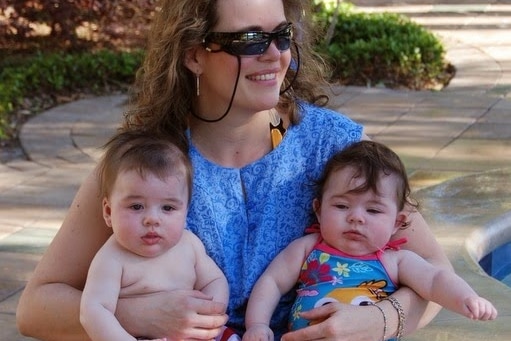 Veronique Pozner with her two children