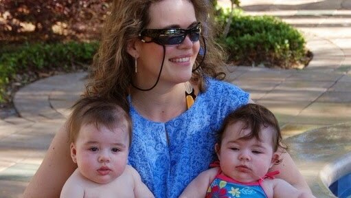 Veronique Pozner with her two children