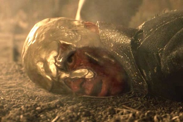A man dies after being covered in molten gold in a scene from a fantasy tv show