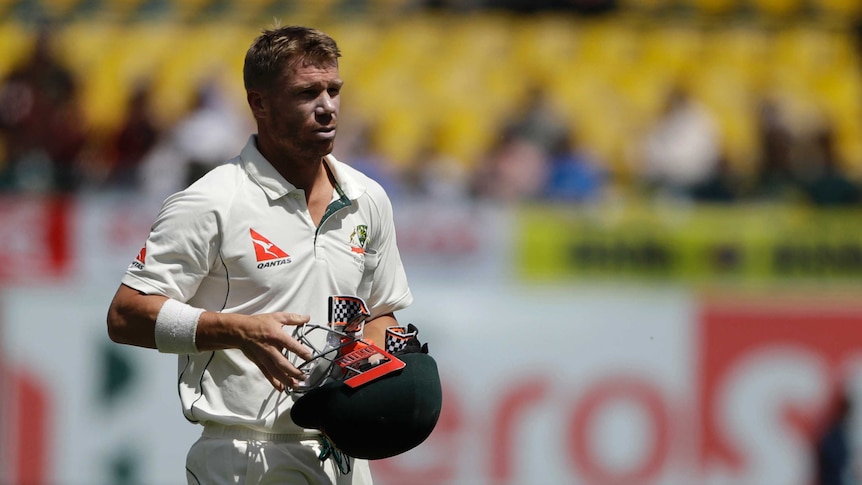 David Warner leaves the field after being dismissed in fourth Test